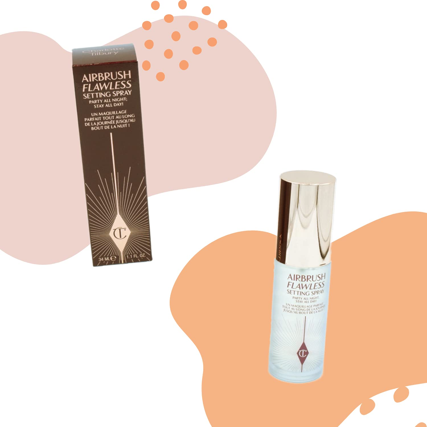 Charlotte Tilbury Airbrush Flawless Setting Spray 1.1 FL oz / 34 ml, Red