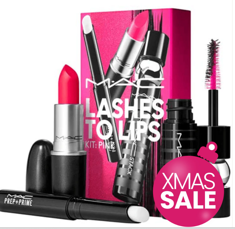 Mac Lashes to Lips Pink Set - 3pcs	Lashes and lipstick